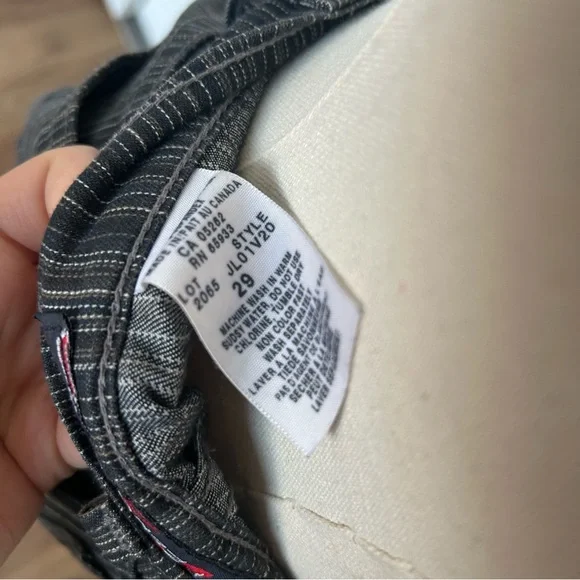 High Waisted Pin Stripe Flare Jeans - Picture 6 of 7